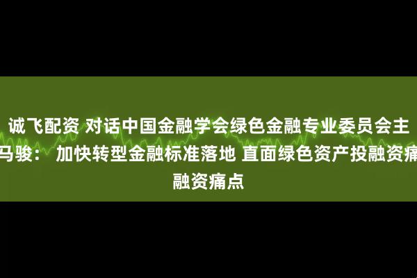 诚飞配资 对话中国金融学会绿色金融专业委员会主任马骏： 加快转型金融标准落地 直面绿色资产投融资痛点