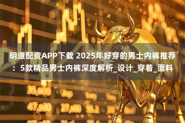 明道配资APP下载 2025年好穿的男士内裤推荐：5款精品男士内裤深度解析_设计_穿着_面料