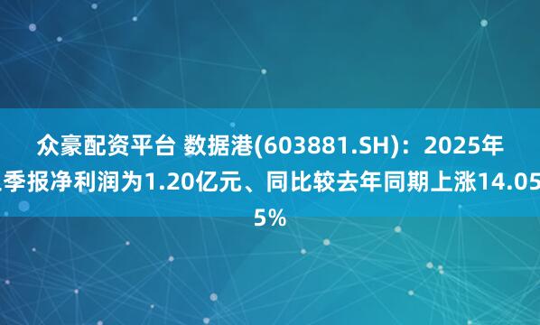 众豪配资平台 数据港(603881.SH)：2025年三季报净利润为1.20亿元、同比较去年同期上涨14.05%