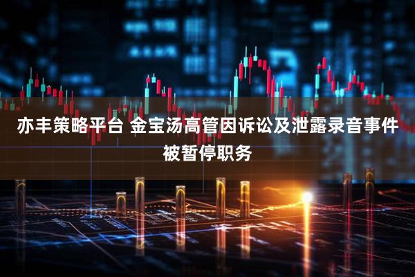 亦丰策略平台 金宝汤高管因诉讼及泄露录音事件被暂停职务