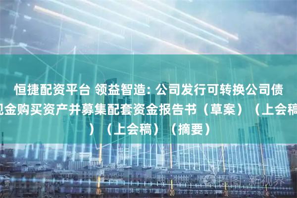 恒捷配资平台 领益智造: 公司发行可转换公司债券及支付现金购买资产并募集配套资金报告书（草案）（上会稿）（摘要）